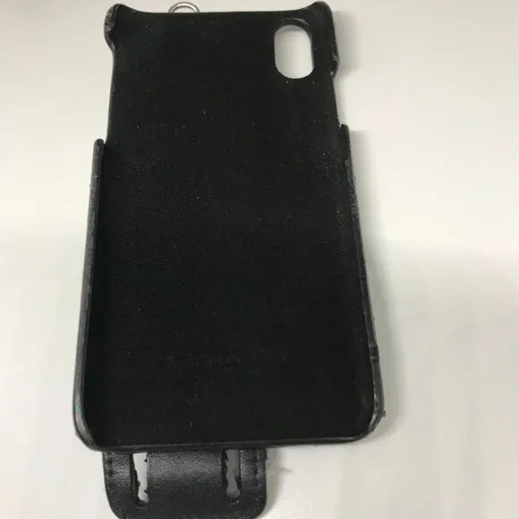 Christian Dior Cannage Black Leather iPhone X XS Cellphone Case /1D2386